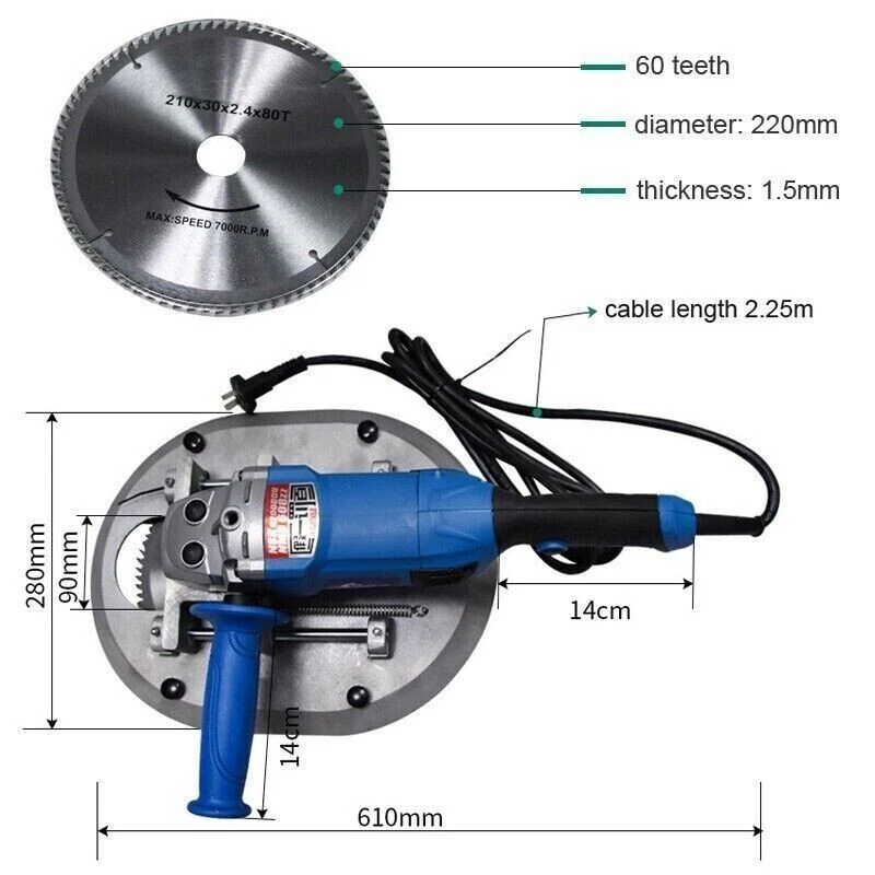 Cortadora eléctrica de cuerno de bovinos grandes, 1700 W, 220 V. - Imagen 6